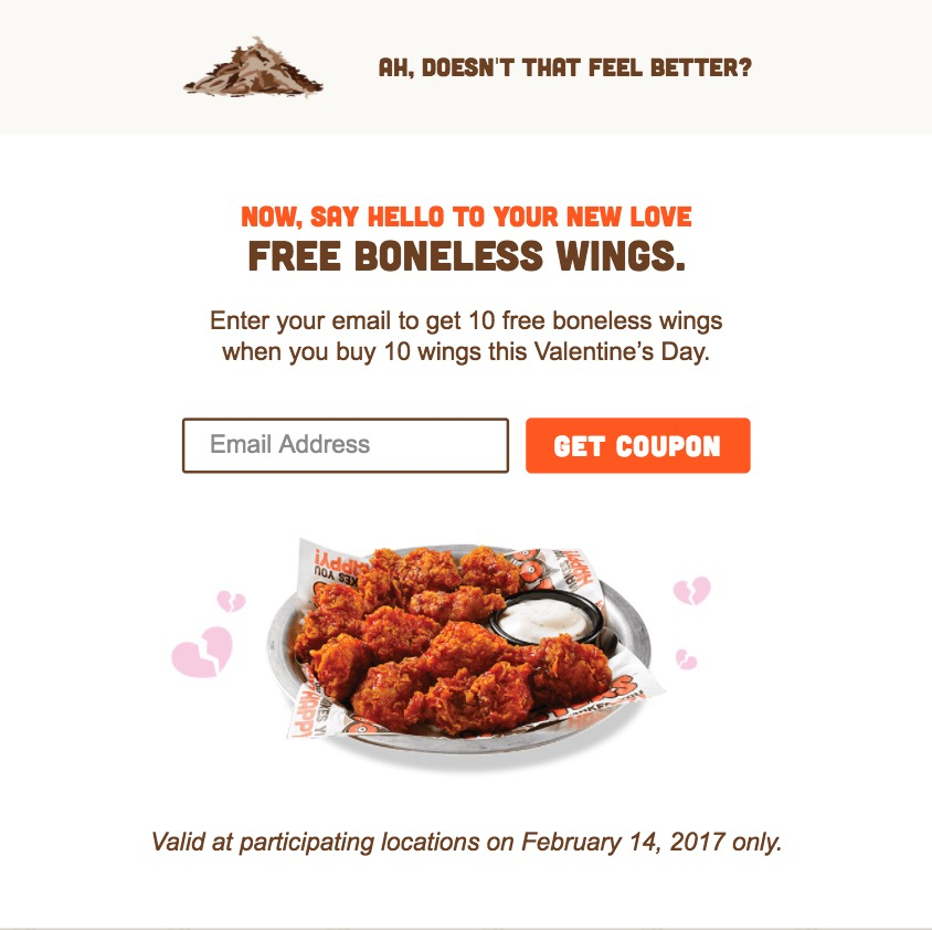 Hooters is giving away free wings to lonely people on Valentine’s Day