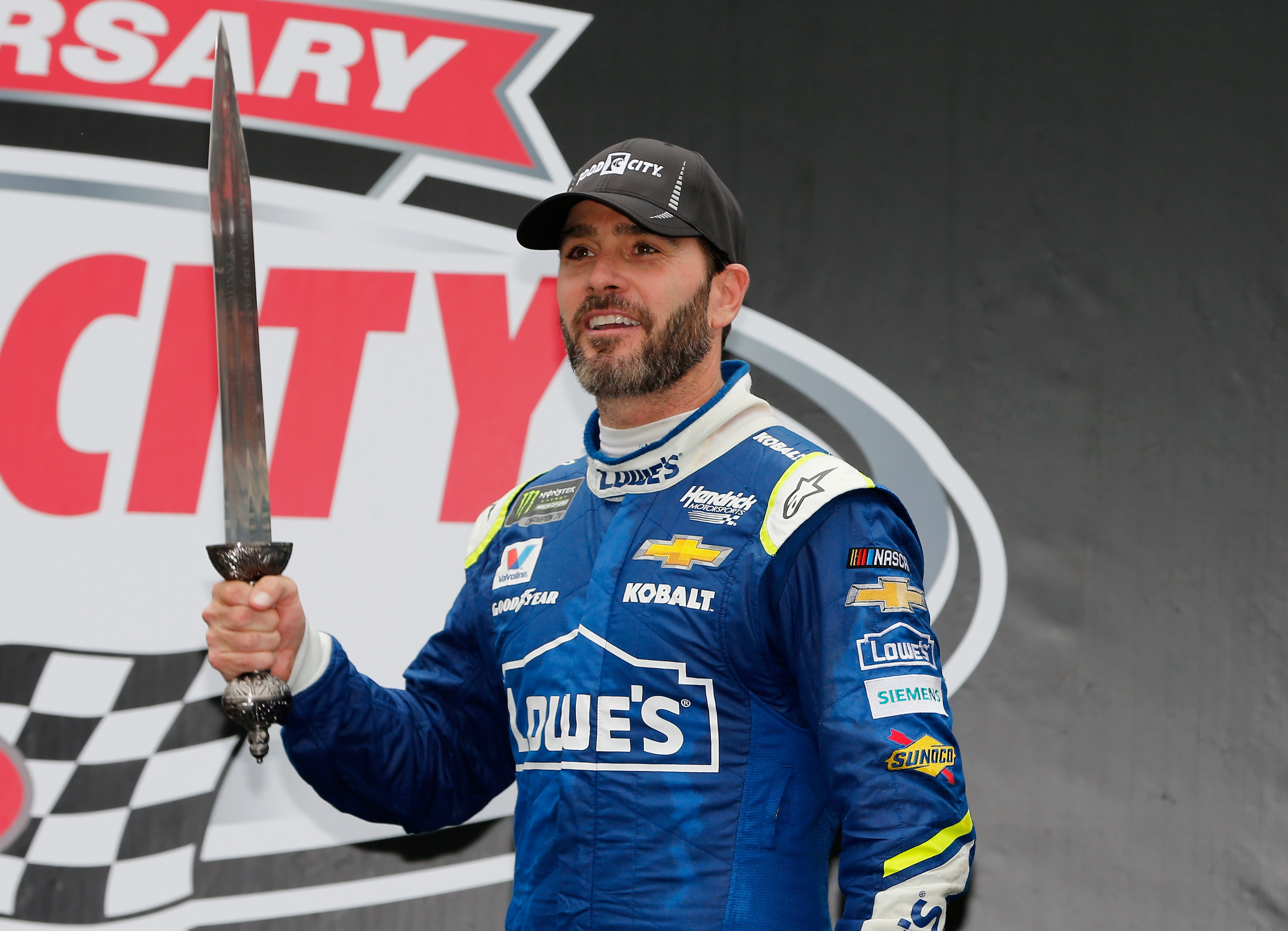 See the awesome gladiator-style weapon Jimmie Johnson won at Bristol ...