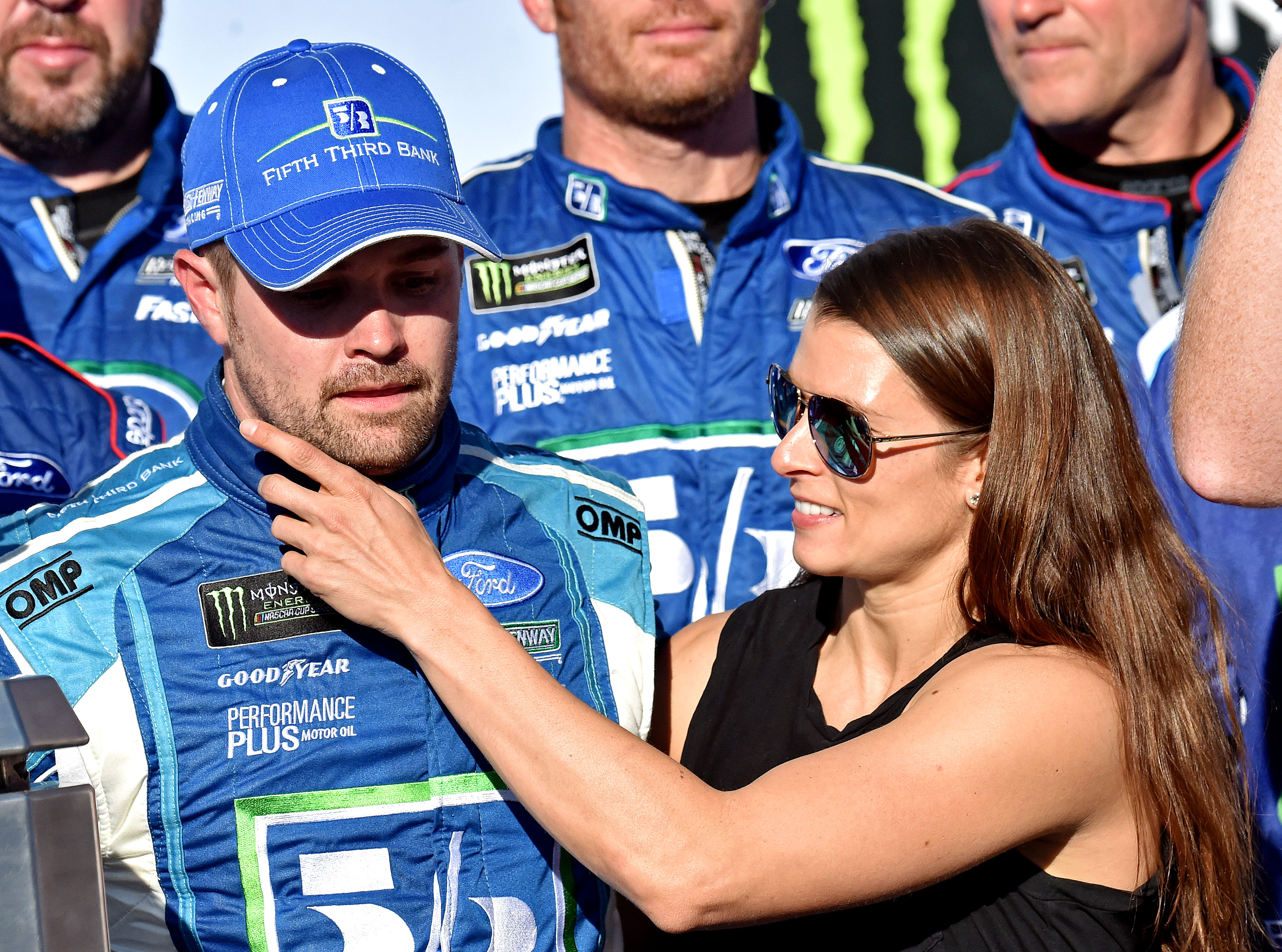 Danica Patrick and boyfriend Ricky Stenhouse Jr. celebrate his 1st win