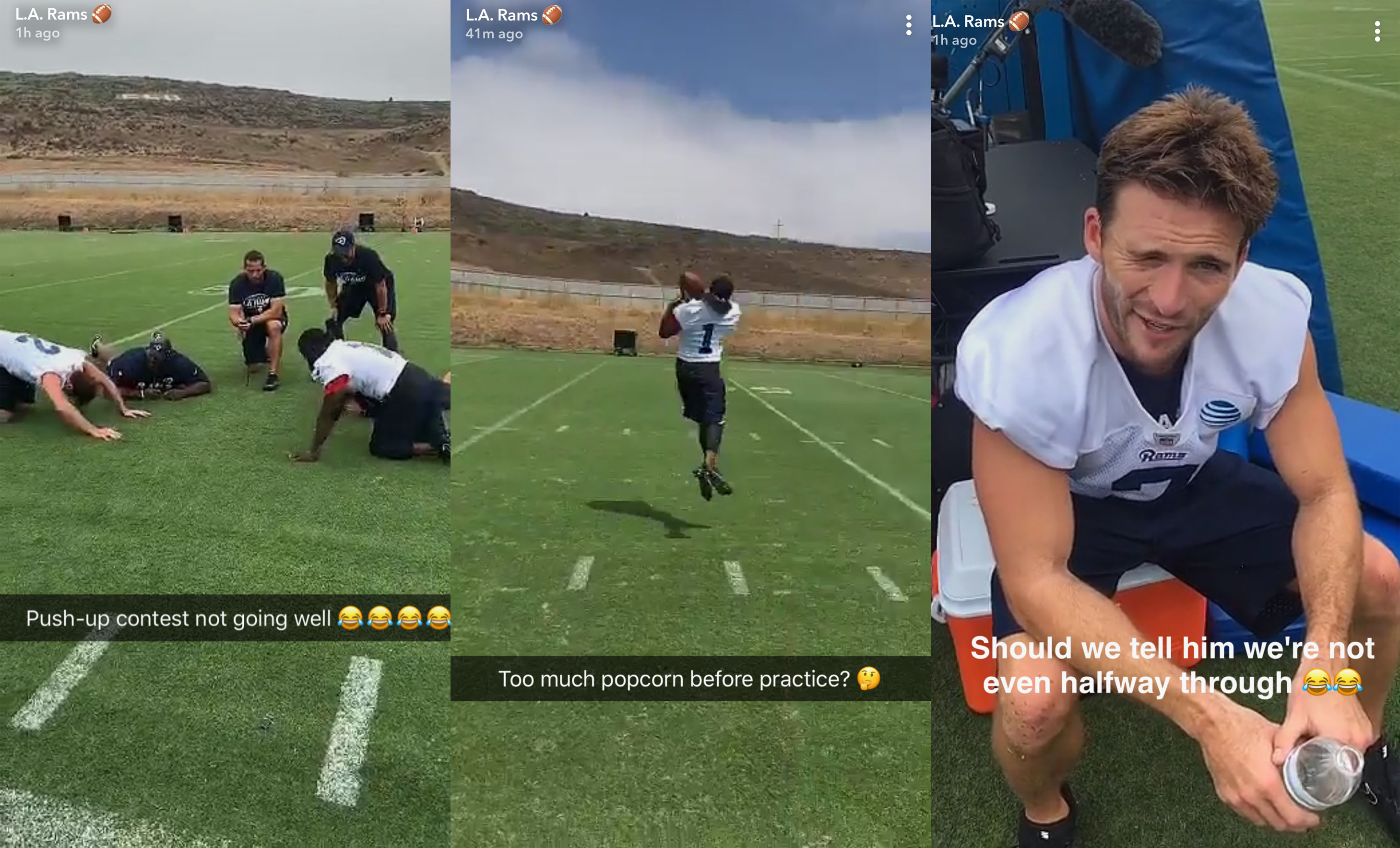 Kevin Hart Cracks up Players at Los Angeles Rams Training Camp