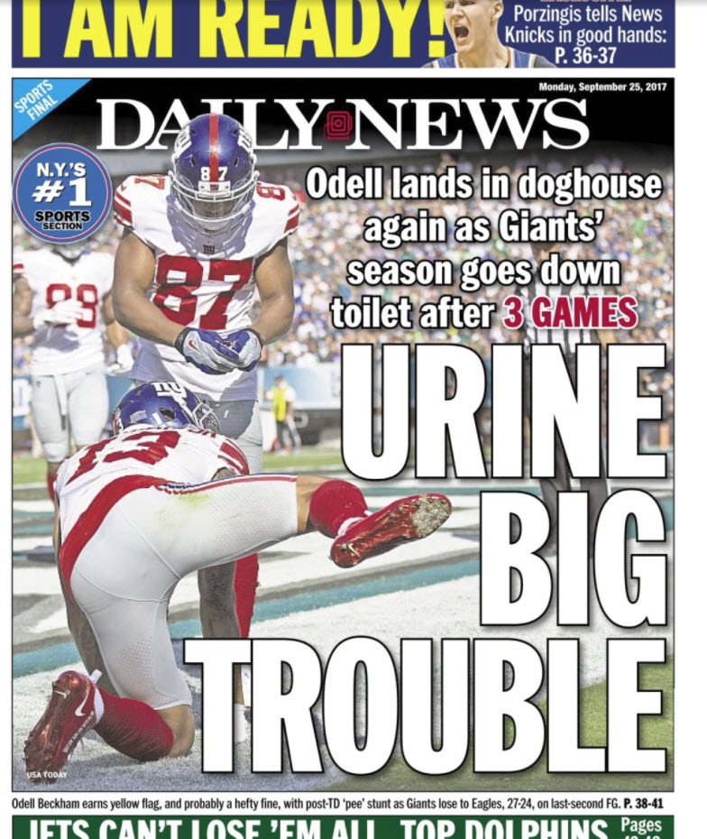 New York newspaper trolls Eagles & Giants with funny Super Bowl headline -  Article - Bardown