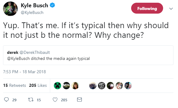 Kyle Busch Spent Hours After Nascar Race Trolling His Twitter Haters