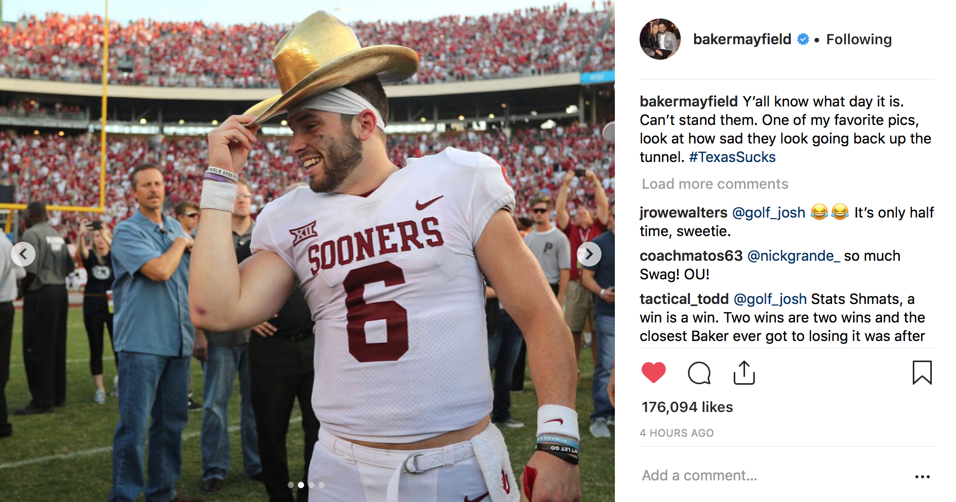 Baker Mayfield did so much trolling during Oklahoma-Georgia: Hot