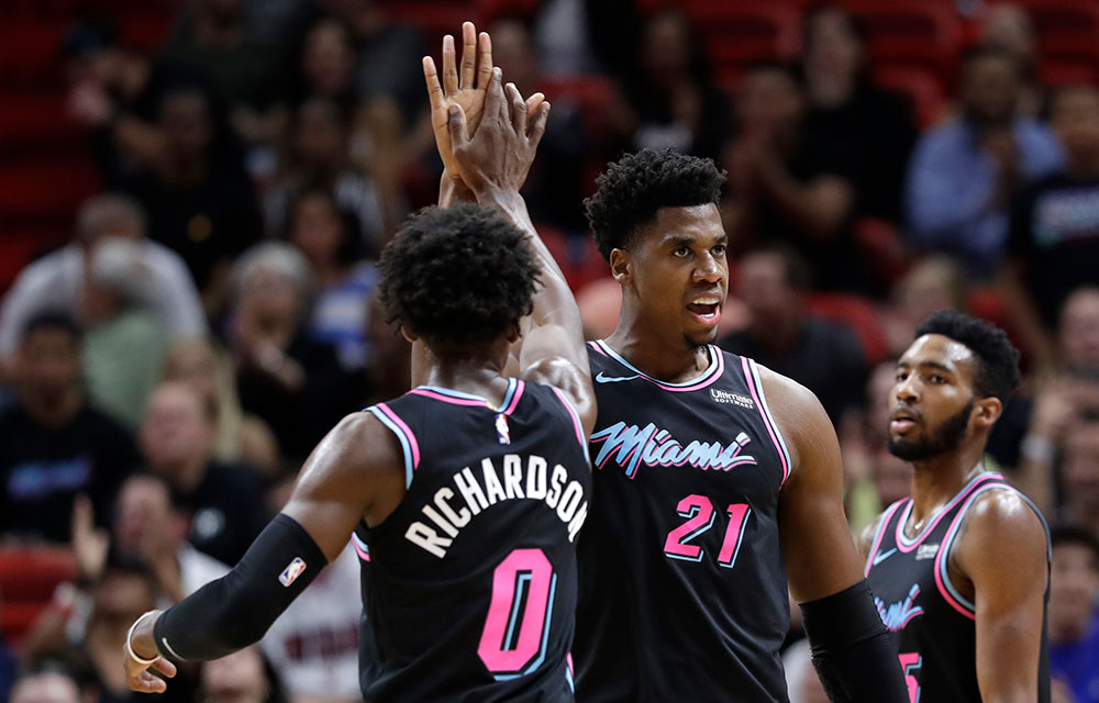 Miami Heat unveil 'Vice Nights' court to accompany new jerseys