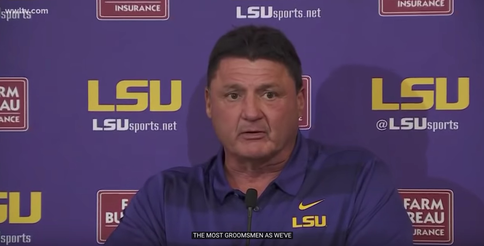 Closed captioning was no match for Ed Orgeron’s press conference