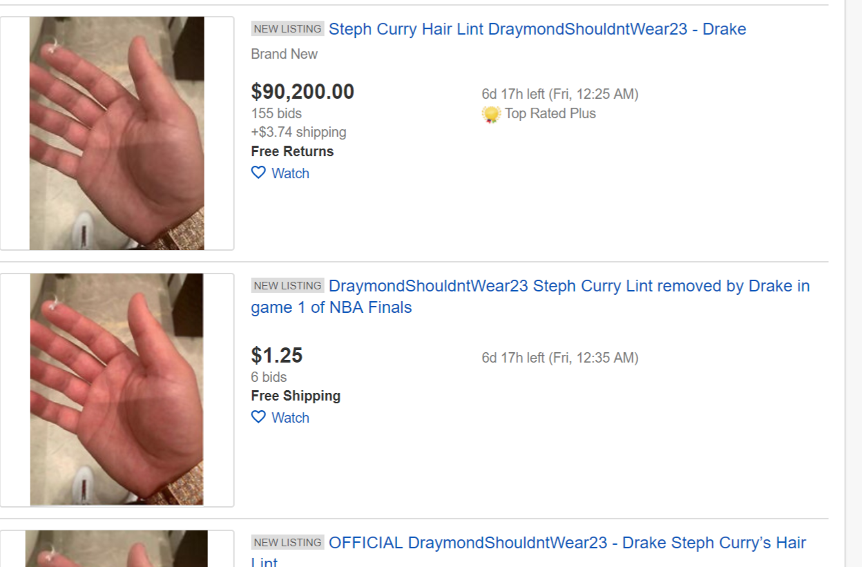 Drake Trolls Golden State Warriors, Selling Stephen Curry Hair Lint