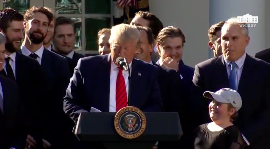 Stanley Cup champion Blues visit Trump at White House