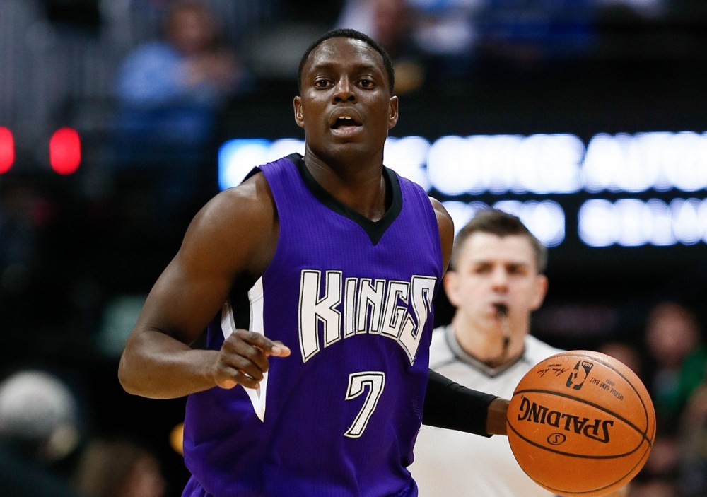 Feb 23, 2016; Denver, CO, USA; Sacramento Kings guard Darren Collison (7) dribbles the ball up court in the fourth quarter against the Denver Nuggets at the Pepsi Center. Mandatory Credit: Isaiah J. Downing-USA TODAY Sports