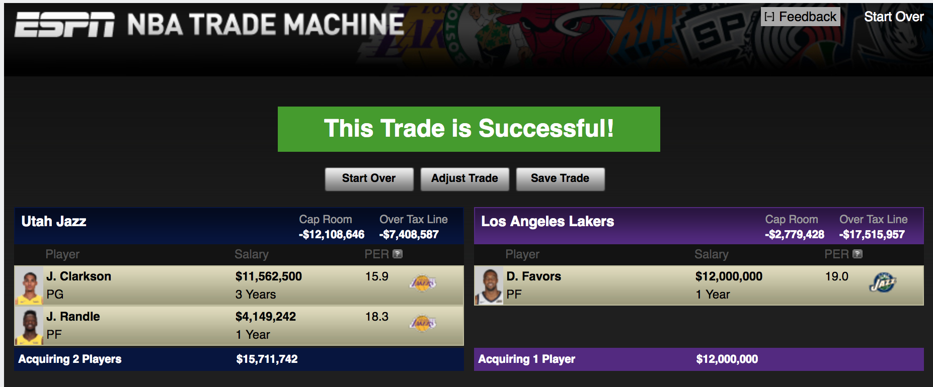 (via ESPN NBA Trade Machine)