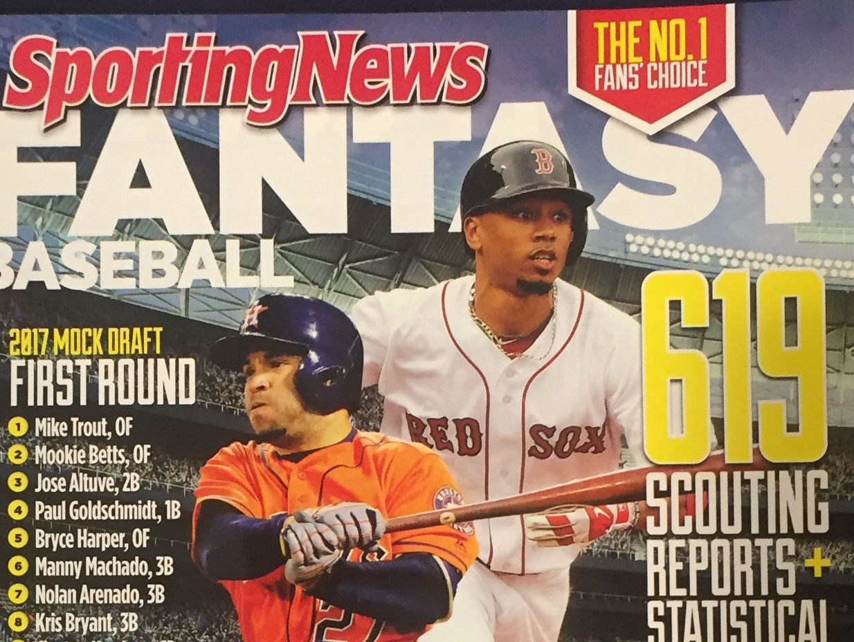 Mookie Betts featured on Sporting News Fantasy Baseball cover USA TODAY Sports