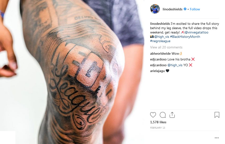 Delino DeShields tattoos honor Negro Leagues