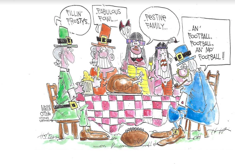 Your Daily Cartoon: Football is king on Thanksgiving Day