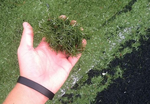 An unspecified Maryland groundskeeping crew accidentally mowed an artificial turf surface — Twitter