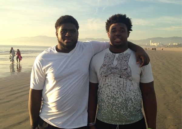 Tennessee Titans guard Chance Warmack (L) and younger brother Dallas, have competed against each other since childhood. Dallas, who is six years younger, will follow his brother’s path to Alabama in January. | Photo courtesy of the Warmack Family