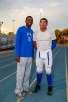 Moss helped coach his son, Thad, a junior defensive and tight end at Victory Christian Center (Charlotte, N.C.).| Photo by Jim Dedmon - USA TODAY Sports Images