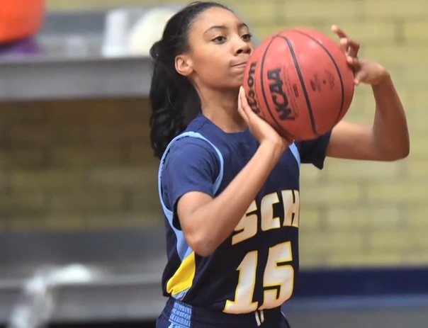 Mo'ne Davis got her first high school action after being promoted while still an eighth grader — YouTube screen shot