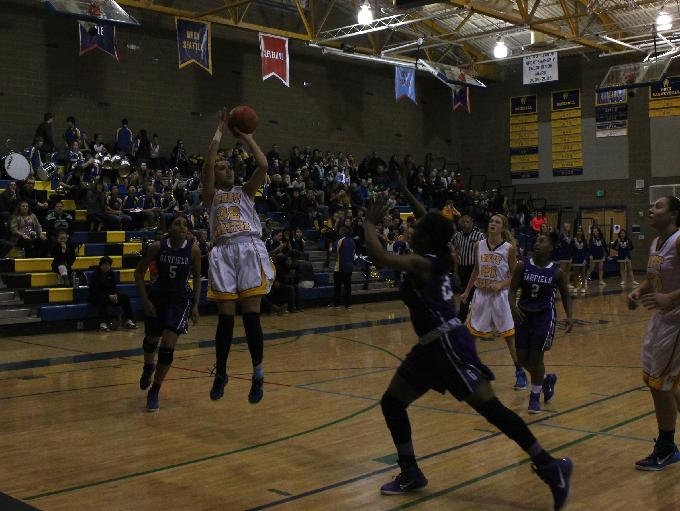 West Seattle guard Emily Fiso shoots a two pointer.