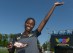 Candace Hill poses after winning the girls 100m in a national high school record 10.98 in the 2015 Brooks PR Invitational at Shoreline Stadium. (Kirby Lee, USA TODAY Sports)