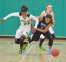 Myers Park Chanin Scott (left), chases after a loose ball with Hopewell's Shaniah Haynes (right), during Wednesday night's game played at Myers Park high school, Jan. 28,2015. Myers Park won 70-29.