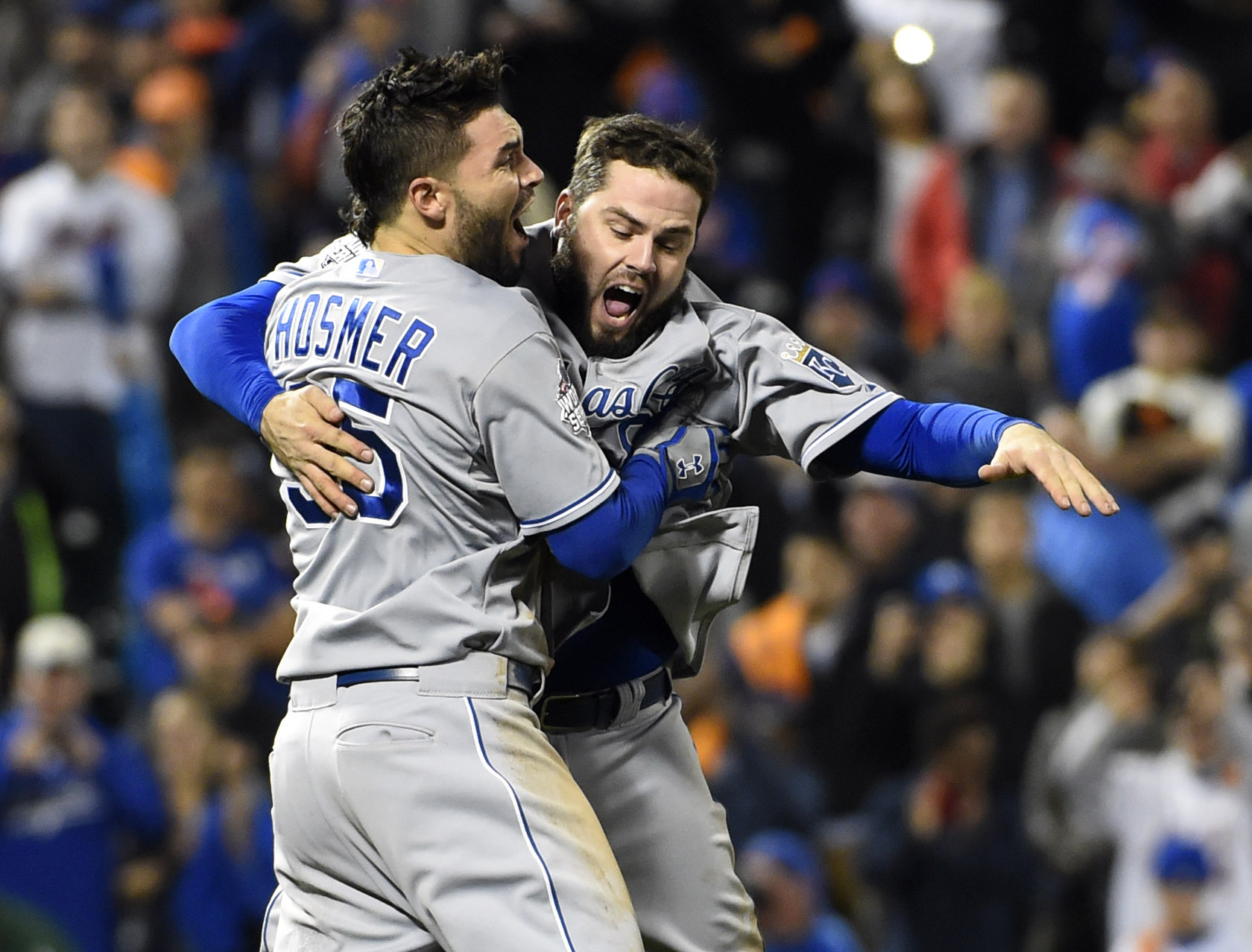 Photo: Royals' Eric Hosmer and his girlfriend celebrate after