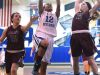 Fort Defiance's Tiffany Taylor takes the ball up as Stuarts Draft's Bailey Turner and Deborah Black guard during a basketball game played in Fort Defiance on Friday, Dec. 11, 2015.