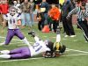 Burr and Burton's Carter Vickers scores a third-quarter touchdown despite the tackle of Bellows Falls' Jacob Streeter the Bulldogs' 28-7 win over Bellows Falls in the Division II state high school football championship game on Saturday, Nov. 7, 2015.