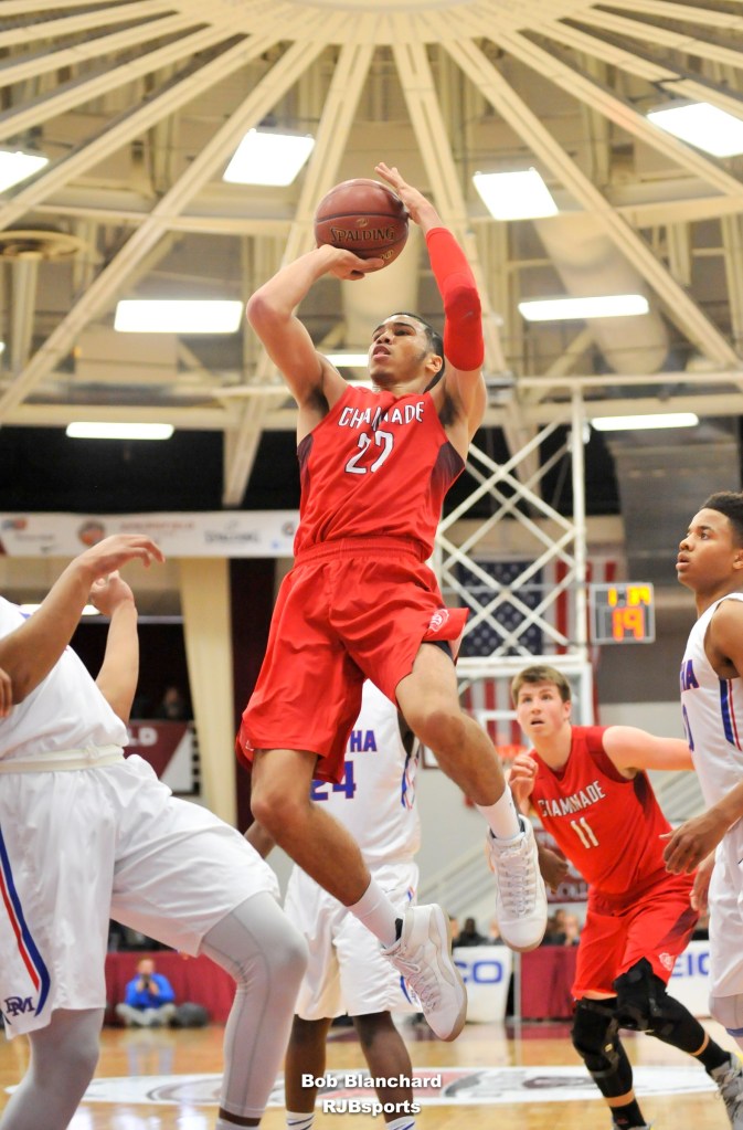 Jayson Tatum of Chaminade (St. Louis) put up 40 points and 14 rebounds in a loss to DeMatha Catholic (Hyattsville, Md.) on Monday in the Hoophall Classic in Springfield, Mass. (Photo: Bob Blanchard/RJB Sports)