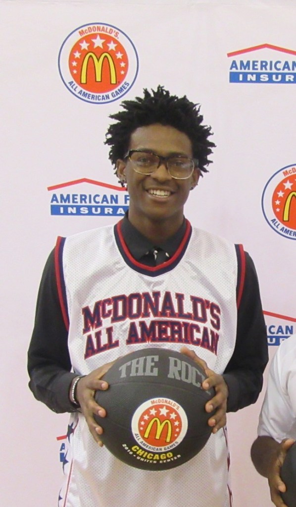 De'Aaron Fox sports his new McDonald's All American jersey. (Photo: McDonald's All American Game)