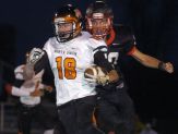 North Union's Nate Hammons makes his way down the field during the North Union vs Pleasant football game on October 2.