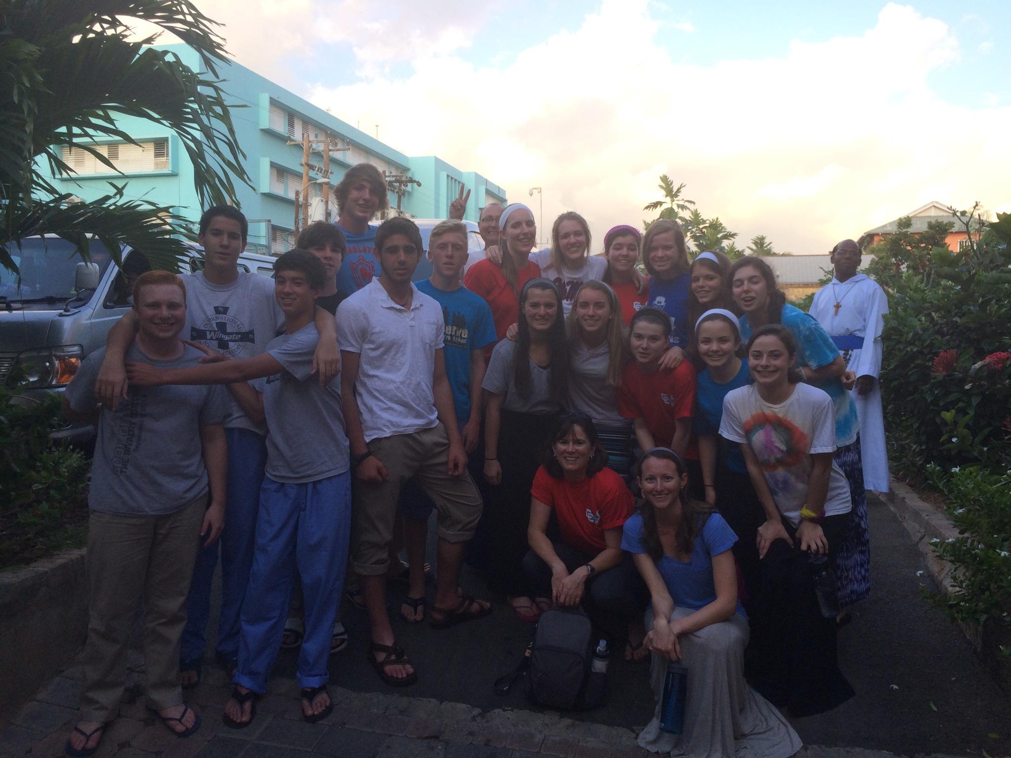 CCHS students pose for a group photo in Kingston, Jamaica, during last year's spring break. Several veterans of the Jamaica trip will also go to New Orleans this year. 