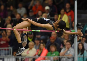 Vashti Cunningham wins the womens high jump with a national high school record 6-6 1/4 (1.99m) during the 2016 USA Indoor Championships (Photo: Kirby Lee)