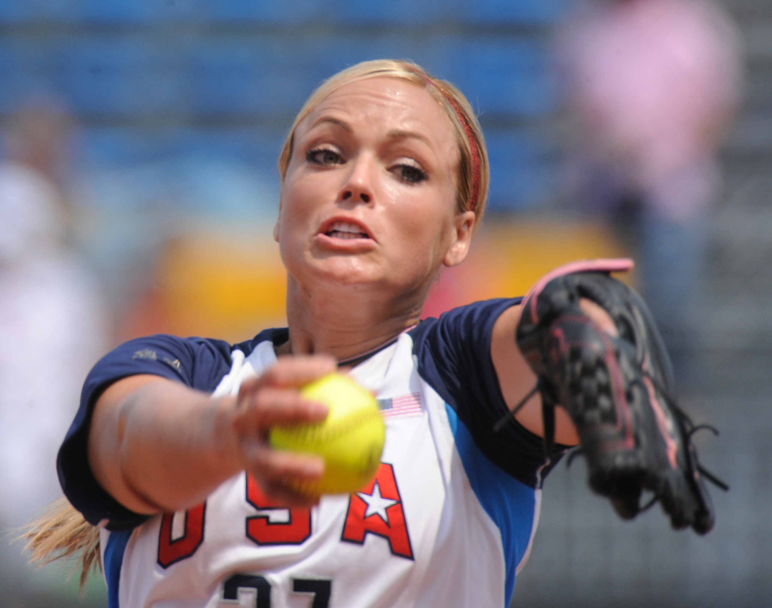 Jennie Finch during the 2008 Olympics (Photo: Jack Gruber, USA TODAY Sports) 