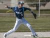 Richmond's Chase Churchill throws to first for an out during a baseball game Friday, April 15, 2016 at Marine City High School.