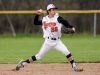Armada's Kade Cohoon throws the ball to first during a baseball game Thursday, April 28, 2016 at Armada High School.