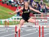 Buffalo Gap's Cassie Daniel clears a hurdle while competing in the girls' 100 meter hurdles during the 28th annual Augusta County Invitational Track Meet held in Greenville on Friday, April 29, 2016.