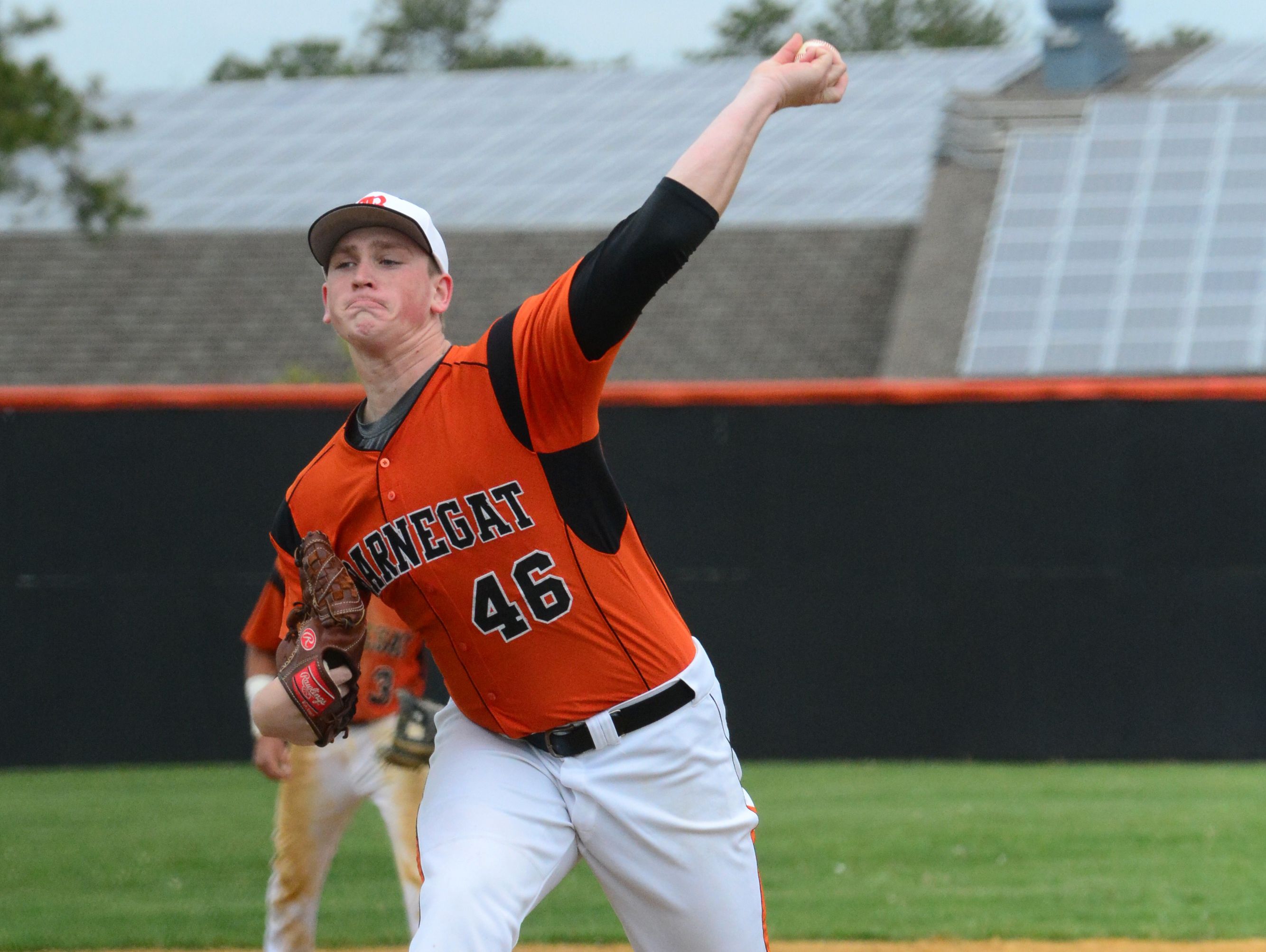 Barnegat pitcher Jason Groome throws against Pinelands in the Ocean County Baseball Tournament on Saturday.