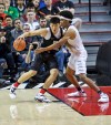 World center Ziming Fan, left, posts up against USA's Jarrett Allen, right, during the first half of the Nike Hoop Summit preps basketball game. -- Photo by Craig Mitchelldyer-USA TODAY Sports Images, Gannett ORG XMIT: US 134692 Nike hoops 4/9/2016 [Via MerlinFTP Drop]