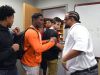 Sidney Diggs, right, shakes hands with players after being introduced as Waynesboro's new head boys basketball coach Friday, May 13, 2016, at the high school.