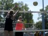 Jenna Wentland, of Sterling Heights, hits the ball over the net Sunday, July 26, during the annual Volleygrass volleyball tournament at Port Huron Northern.