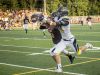 Marine City's Jacob Zweng breaks up a pass to Algonac's Luke Stephenson during a football game Thursday, August 25, 2016 at East China Stadium.