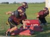 Deckerville's players run through drills Wednesday, Aug. 10, 2016 at Deckerville High School.
