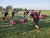 Deckerville's players run through drills Wednesday, Aug. 10, 2016 at Deckerville High School.