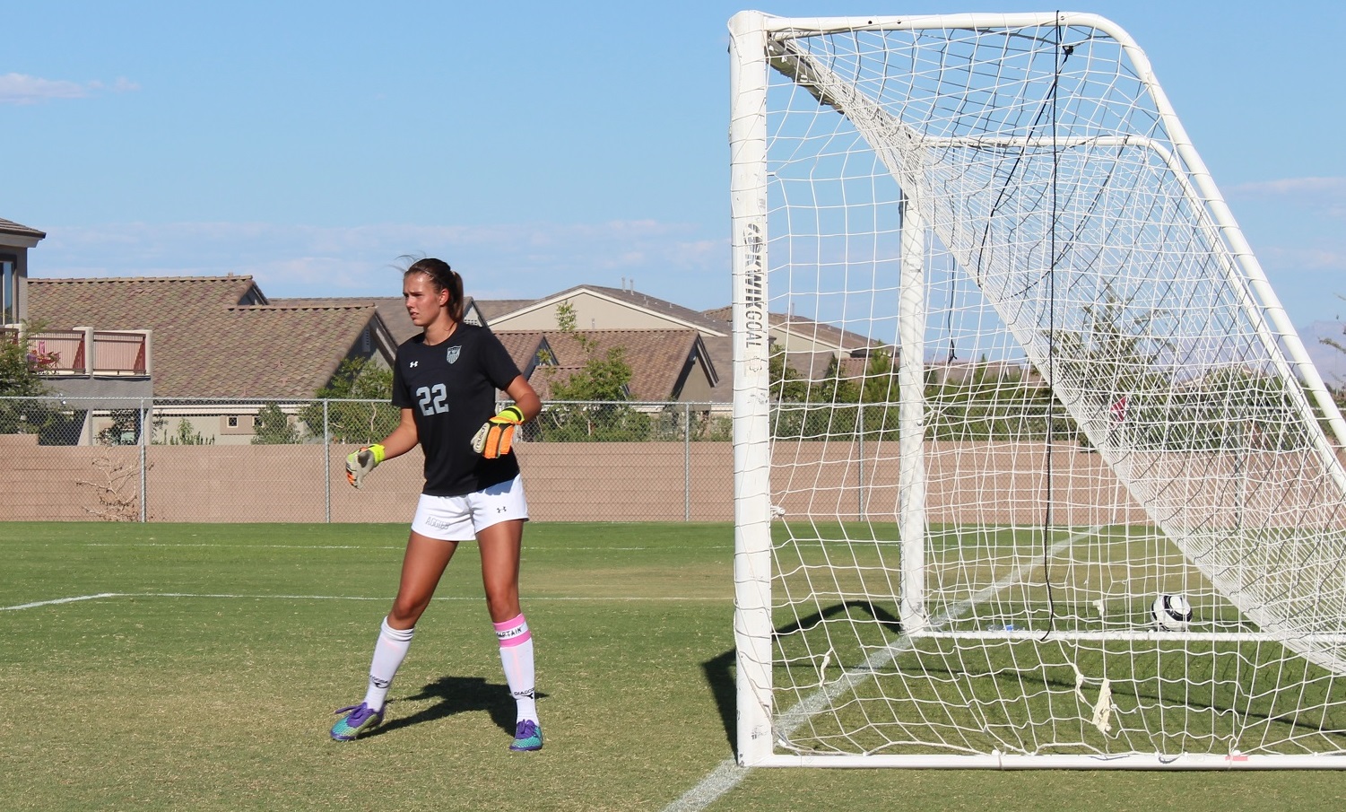 Haylee Niemann from Arbor View High set the Nevada record for career shutouts (Photo: W.G. Ramirez)