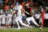 Aug 27, 2016; Cedar Hill, TX, USA; Bishop Gorman Gaels running back Baggio Ali Walsh (7) runs for a touchdown in the second quarter against Cedar Hill Longhorns free safety Josh Newman (14) at Longhorn Stadium in Cedar Hill. Mandatory Credit: Tim Heitman-USA TODAY Sports ORG XMIT: USATSI-326116 ORIG FILE ID: 20160827_ajw_sh2_345.jpg