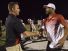 New Albany coach Sean Coultis, left, meets with Jeffersonville coach Alfonzo Browning at midfield following a game between the Bulldogs and Red Devils last season.