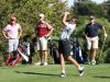 Will Grevlos of Washington tees off on the 5th hole as George Mickelson, Jack Lundin and Bryce Hammer (L-R) look on during the final round of Boys City at Willow Run.