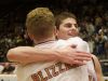 In this 2001 file photo, Kevin Downey celebrates with a teammate after beating Waterloo in the Class B final.