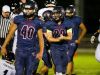 Estero High School's Jonathan Rauss(23) reacts to a play during a game against Gulf Coast High School in Estero, Fla., on Friday, Sept. 23, 2016.