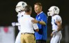 Aug 27, 2016; Loganville, GA, USA; IMG Academy head coach Kevin Wright (right) shakes hands with Grayson Rams head coach Jeff Herrin after the game in a high school football duel of top ranked teams at Grayson Community Stadium. IMG Academy defeated the Grayson Rams 26-7. Mandatory Credit: Dale Zanine-USA TODAY Sports ORIG FILE ID: 20160827_sal_sz2_200.JPG