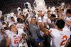 Sep 9, 2016; Long Beach, CA, USA; The Bishop Gorman Gaels celebrate with head coach Kenny Sanchez after the game against the St. John Bosco Braves at Veterans Stadium. The Bishop Gorman Gaels won 35-20. Mandatory Credit: Kelvin Kuo-USA TODAY Sports ORG XMIT: USATSI-326218 ORIG FILE ID: 20160909_kek_ak6_011.JPG